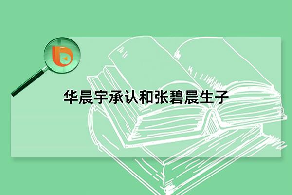 华晨宇承认和张碧晨生子,表示共同抚养孩子(没有婚姻关系)(华晨宇承认和张碧晨生子是哪一年)
